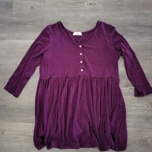 Entro Deep Purple Buttoned Women's Top